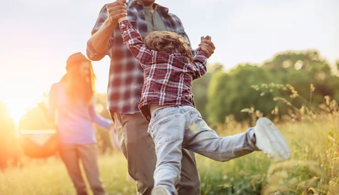 People playing in a field